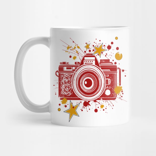 Vintage Camera (red and gold) by TempoTees